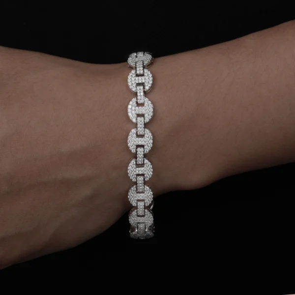 High Quality 6-10mm 925 Sterling Silver Bracelet Micro Setting Full Moissanite Pig Nose Chain Hip Hop Fine Jewelry For Men Women - Imagen 14